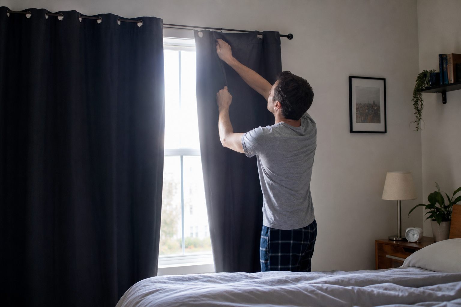 Everyday scene related to blackout curtains