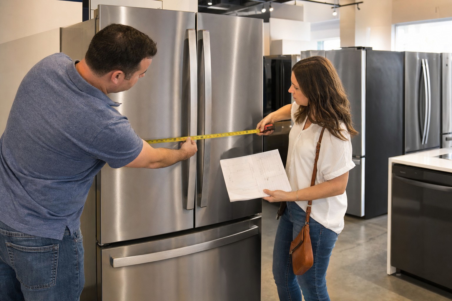 A realistic everyday major kitchen appliance shopping scenario
