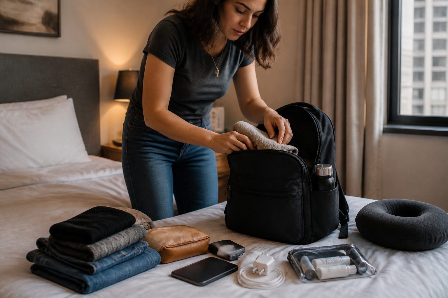 Everyday scene related to personal-item bag