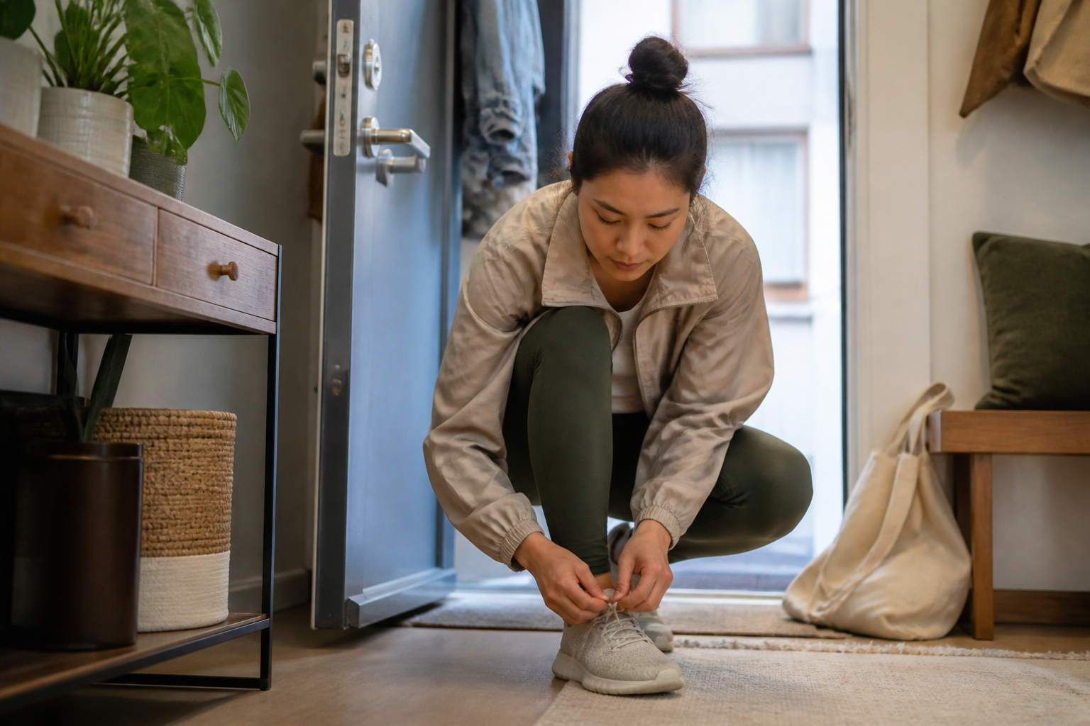 A realistic everyday walking shoes shopping scenario